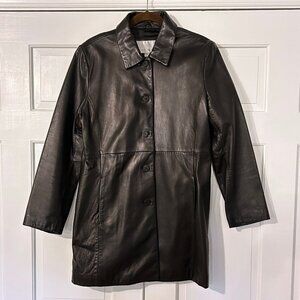 Nine West Leather Trench Coat Women's Size Medium